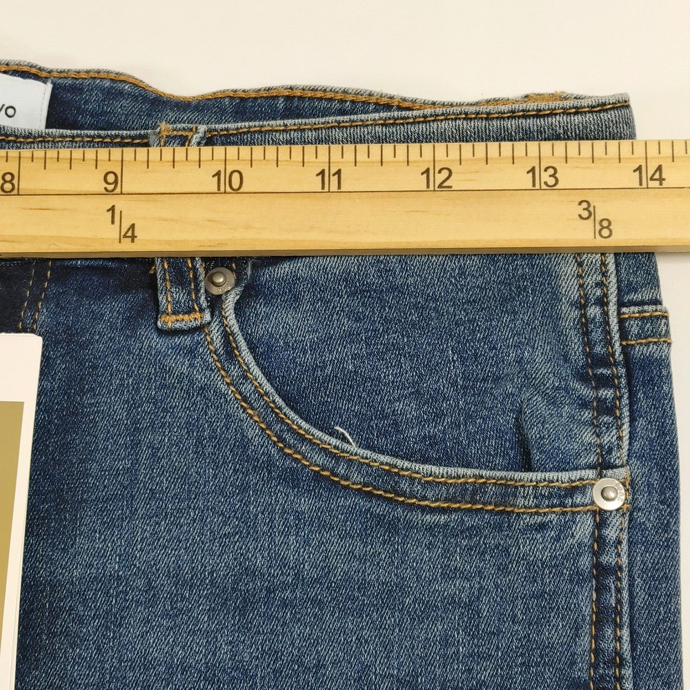Urban Revivo ASOS Split Hem Flare Jeans NWT Blue High Rise Bootcut Size 4 - Picture 13 of 16